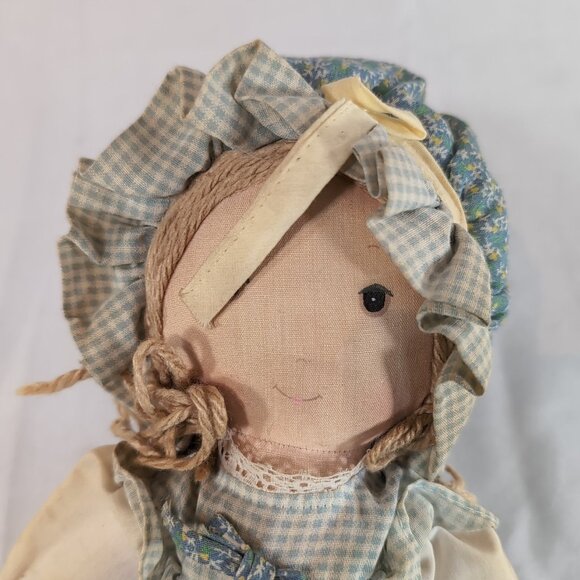 Holly Hobbie Knickerbocker American Greetings Blue Dress Plush Rag Doll Vintage - Picture 3 of 13